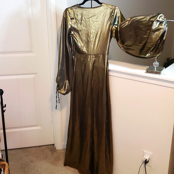 Metallic Maxi Dress Bronze/Gold by Ani Ti - Picture 3 of 9